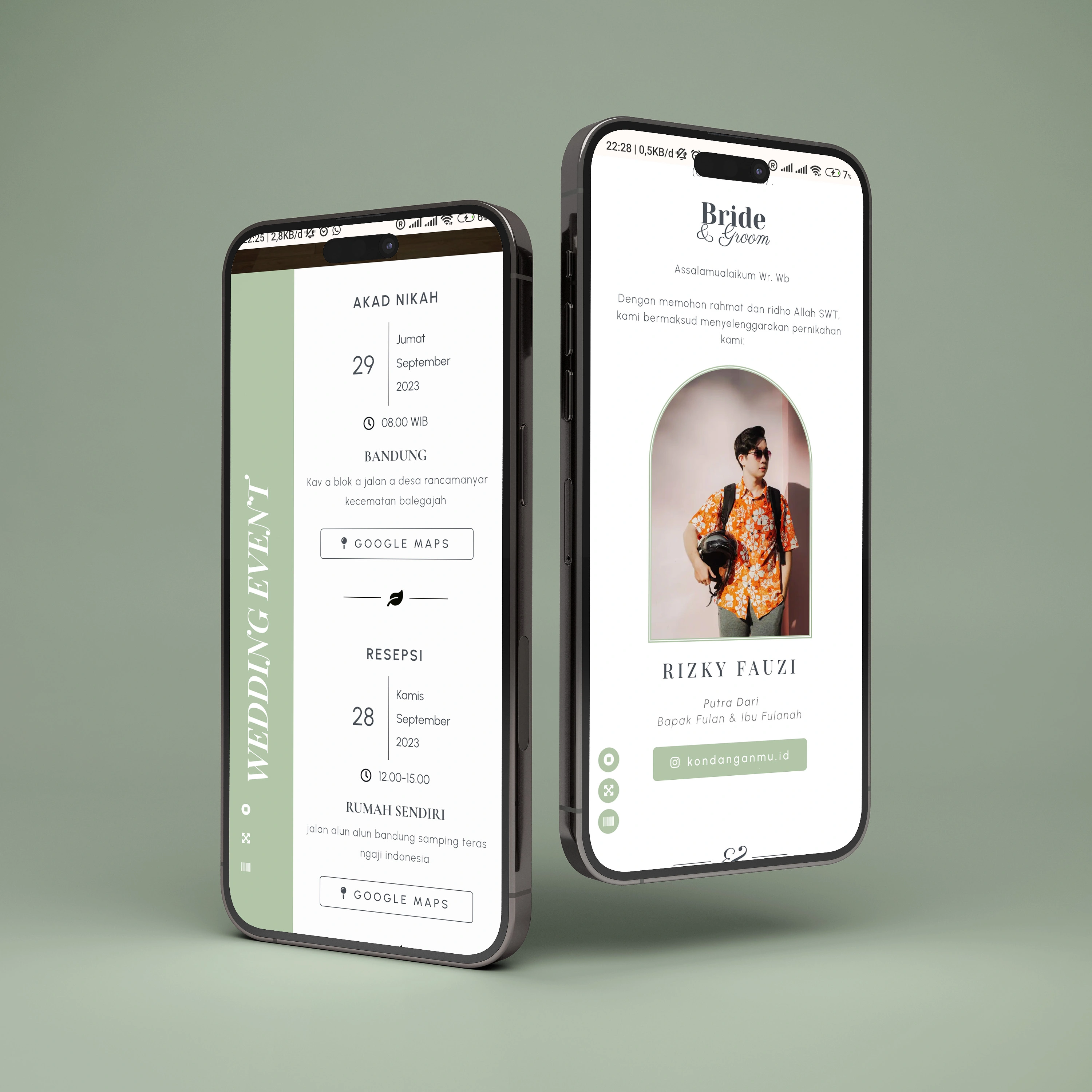 Elegan 02 - Green In White